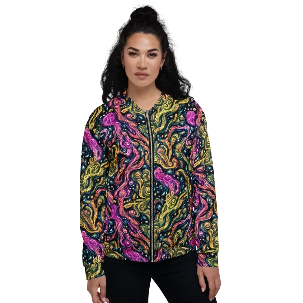 Prismatic Currents on Bomber Jacket — Front