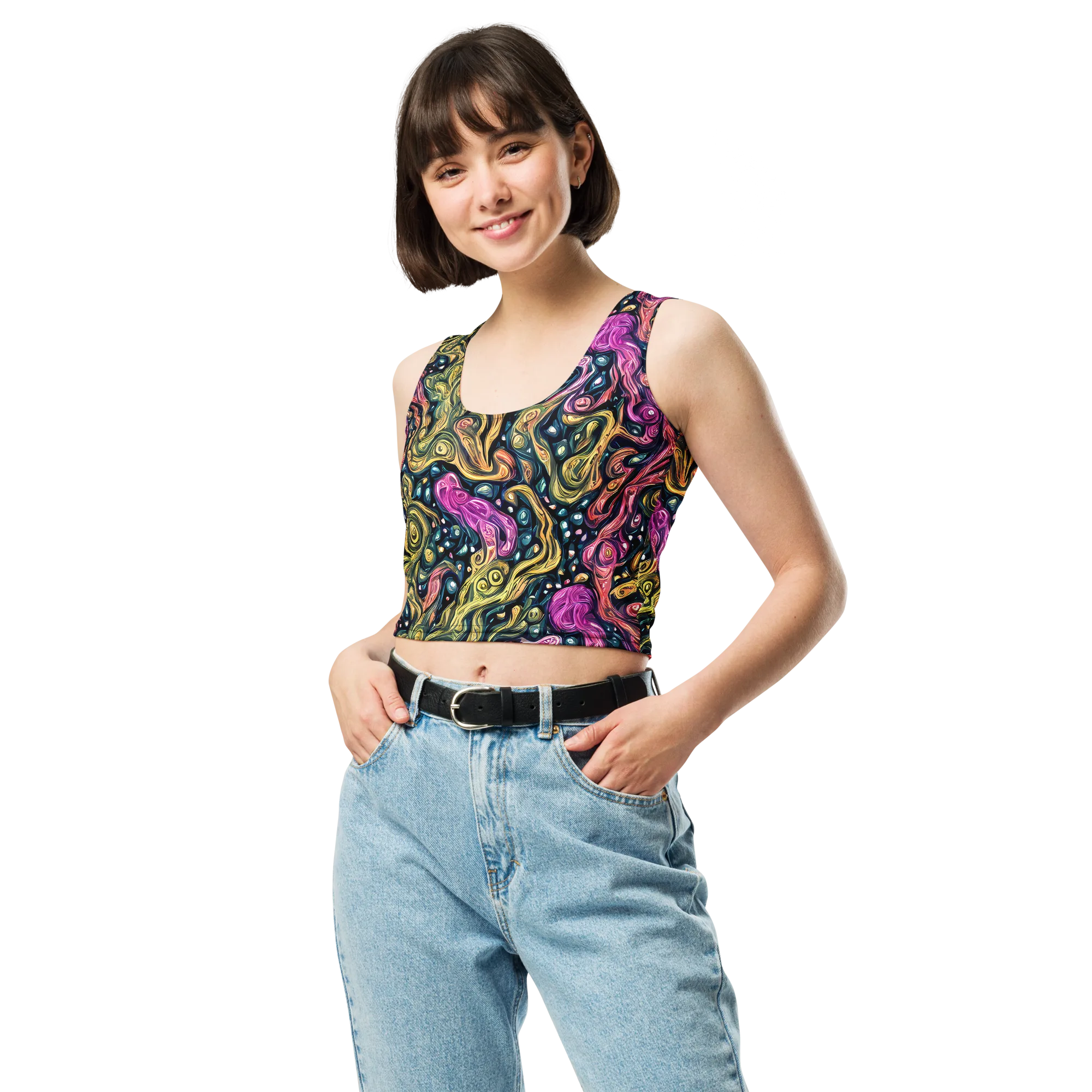 Prismatic Currents on Crop Top — Front