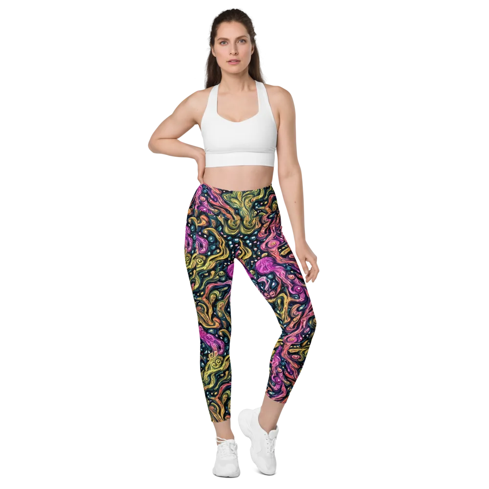 Prismatic Currents on Leggings with Pockets — Front
