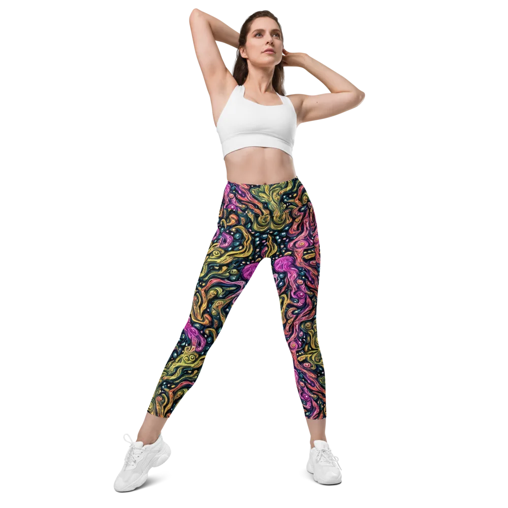Prismatic Currents on Leggings with Pockets — Front