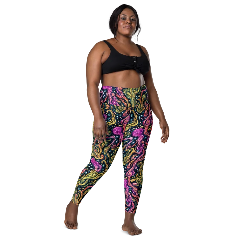 Prismatic Currents on Leggings with Pockets — Front