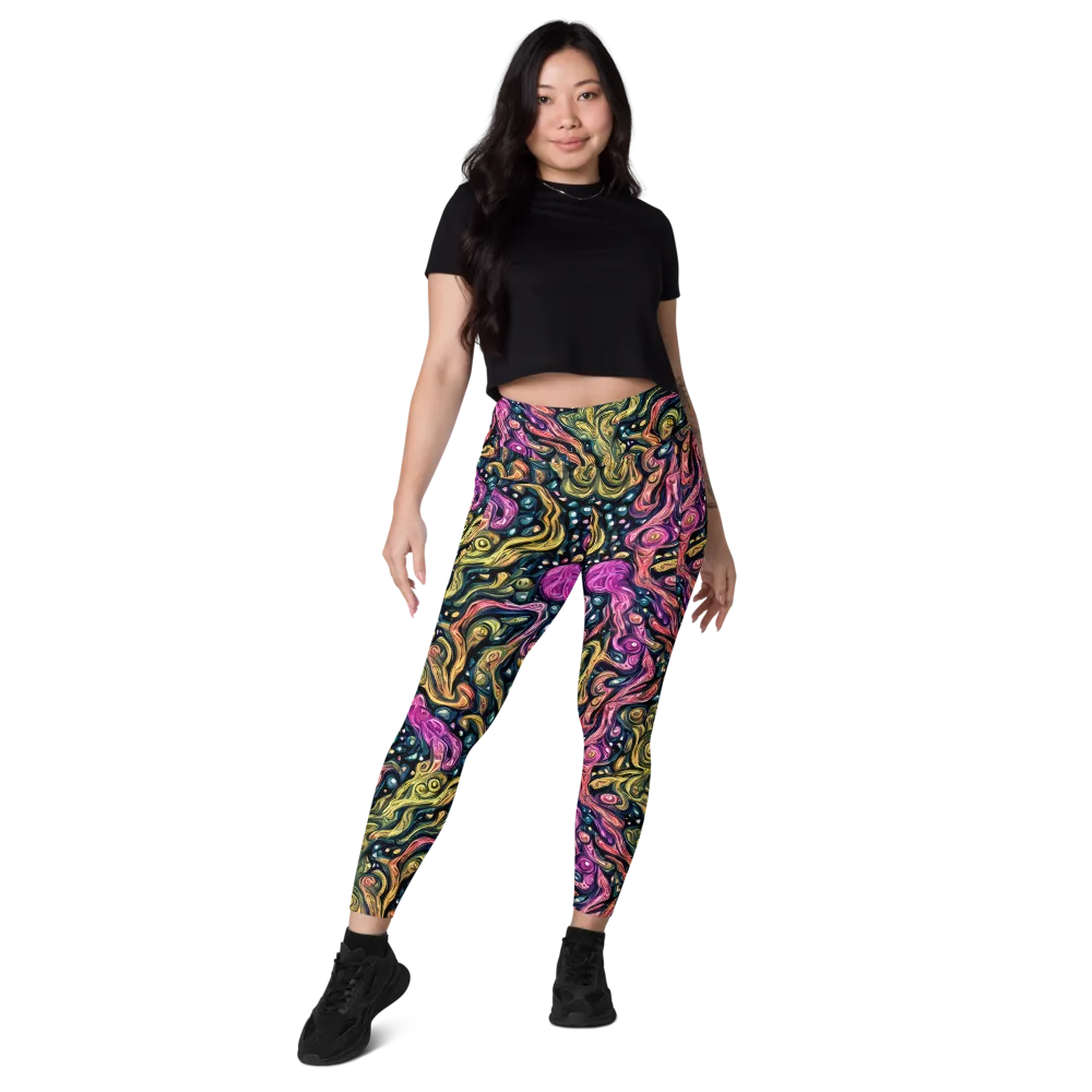 Prismatic Currents on Leggings with Pockets — Front