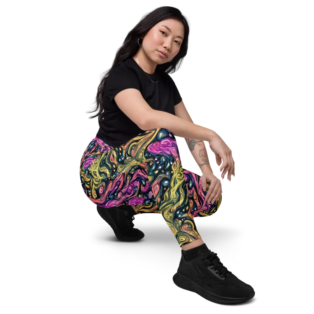 Prismatic Currents on Leggings with Pockets — Right Front
