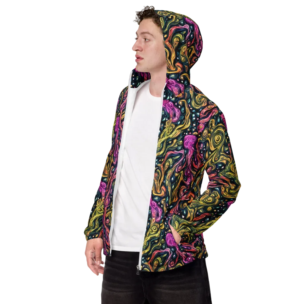 Prismatic Currents on Men's Windbreaker — Left Front