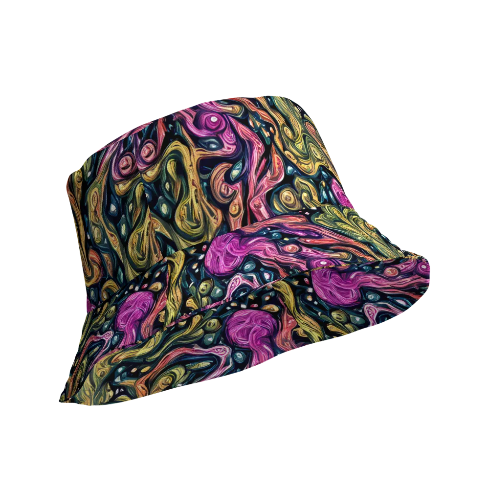 Prismatic Currents on Reversible Bucket Hat — Product details Outside