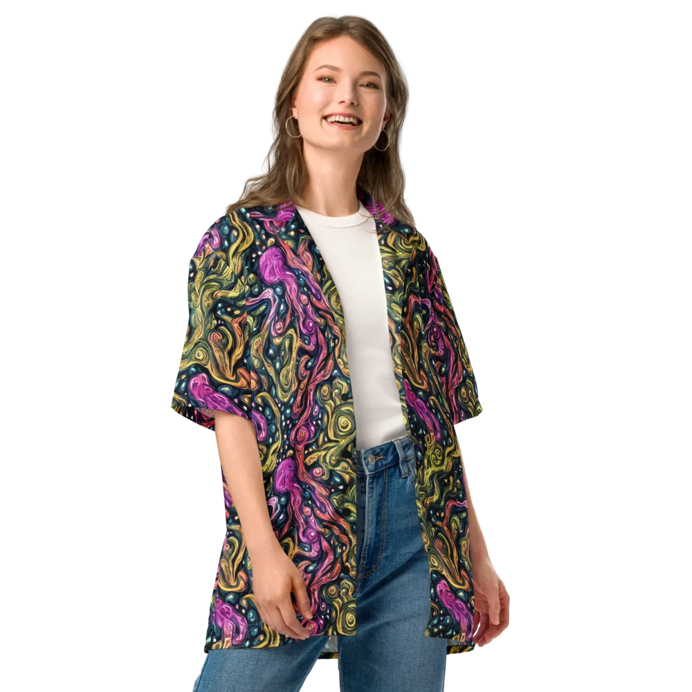 Prismatic Currents on Button Shirt — Front