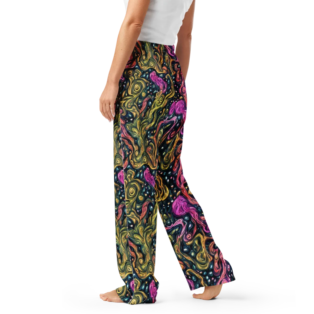 Prismatic Currents on Women's Pajama Pants — Left