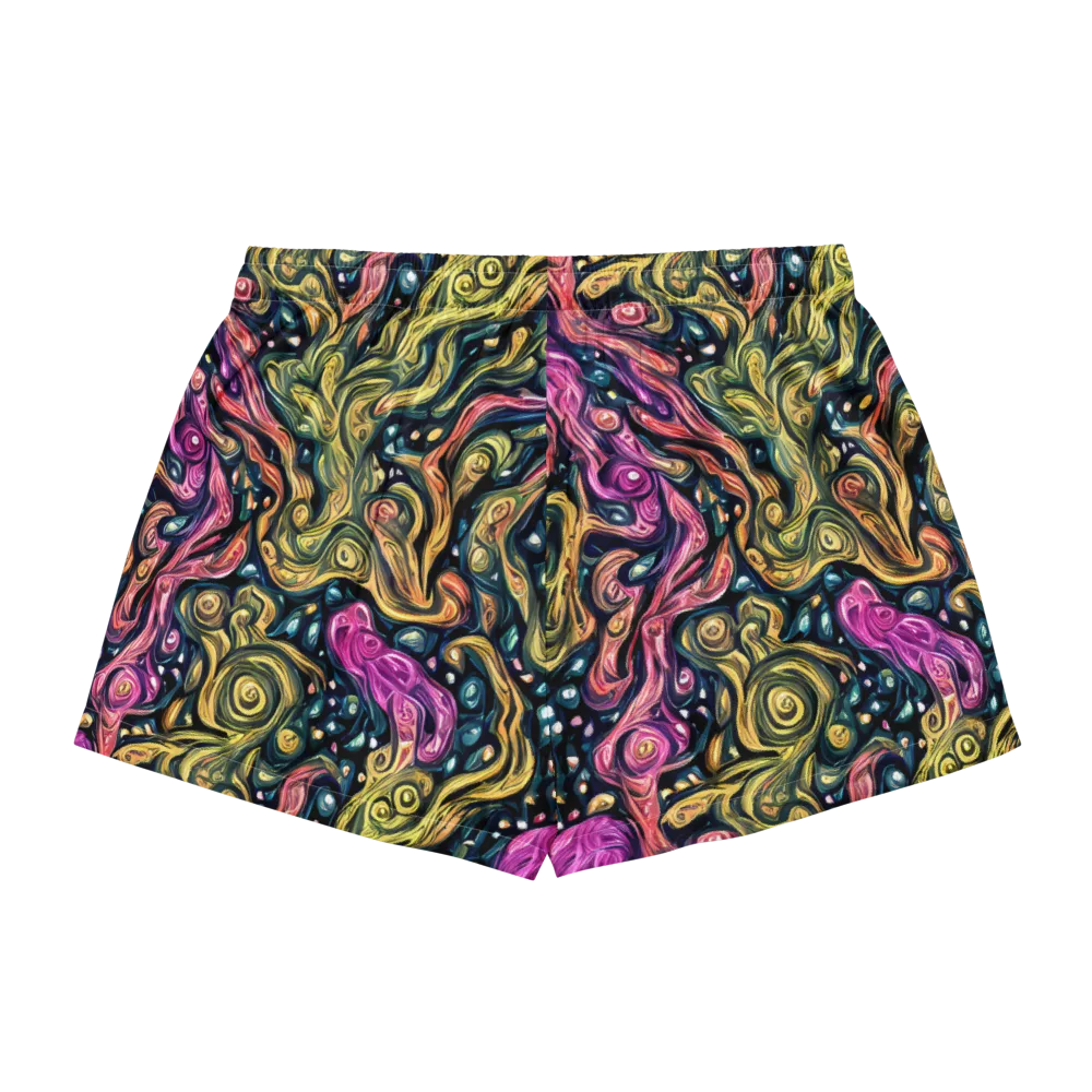 Prismatic Currents on Women's Pajama Shorts — Back