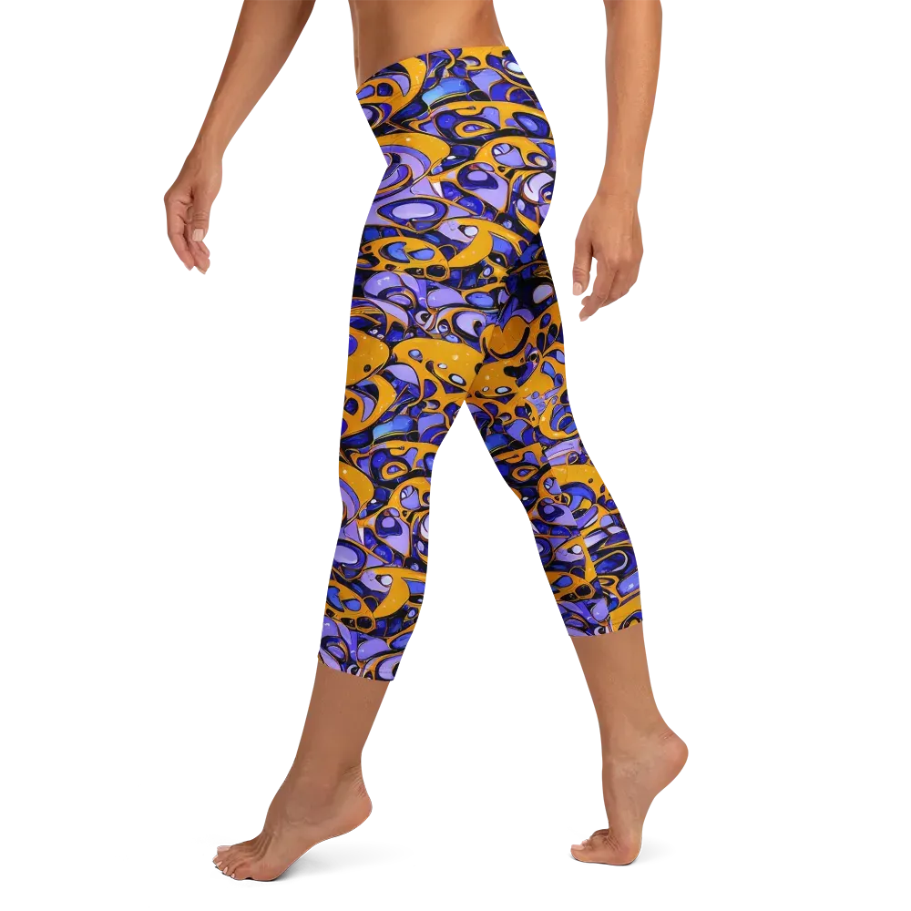 Psychedelic Alloy on Capri Leggings — Left