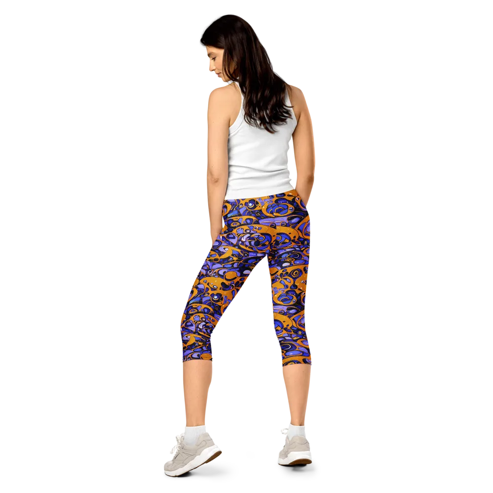 Psychedelic Alloy on Capri Leggings — Back