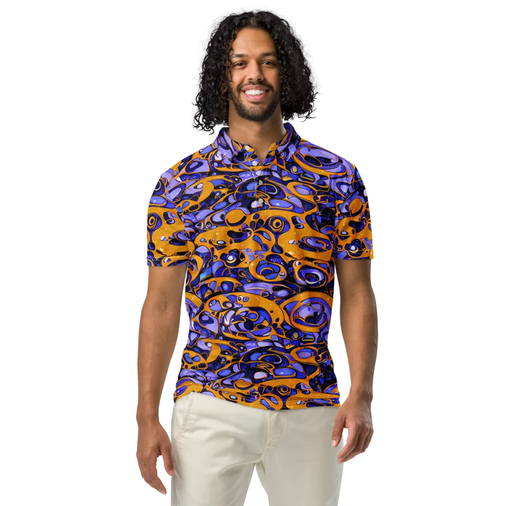 Psychedelic Alloy on Men's Slim Fit Polo Shirt — Front