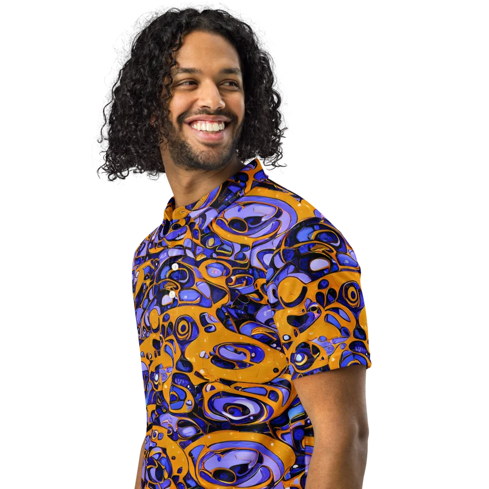 Psychedelic Alloy on Men's Slim Fit Polo Shirt — Left Front