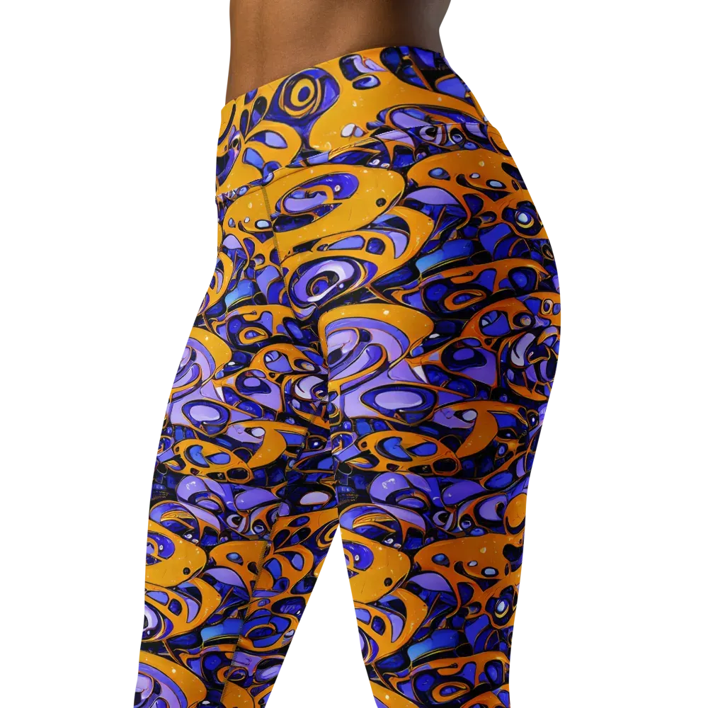 Psychedelic Alloy on Yoga Leggings — Left Front