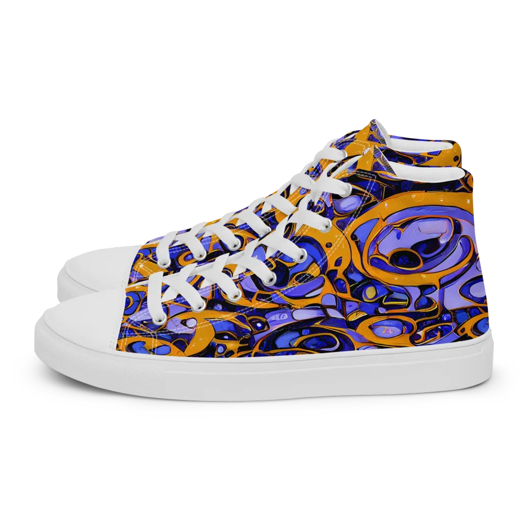 Psychedelic Alloy on Men's High Top Canvas Shoes — Left