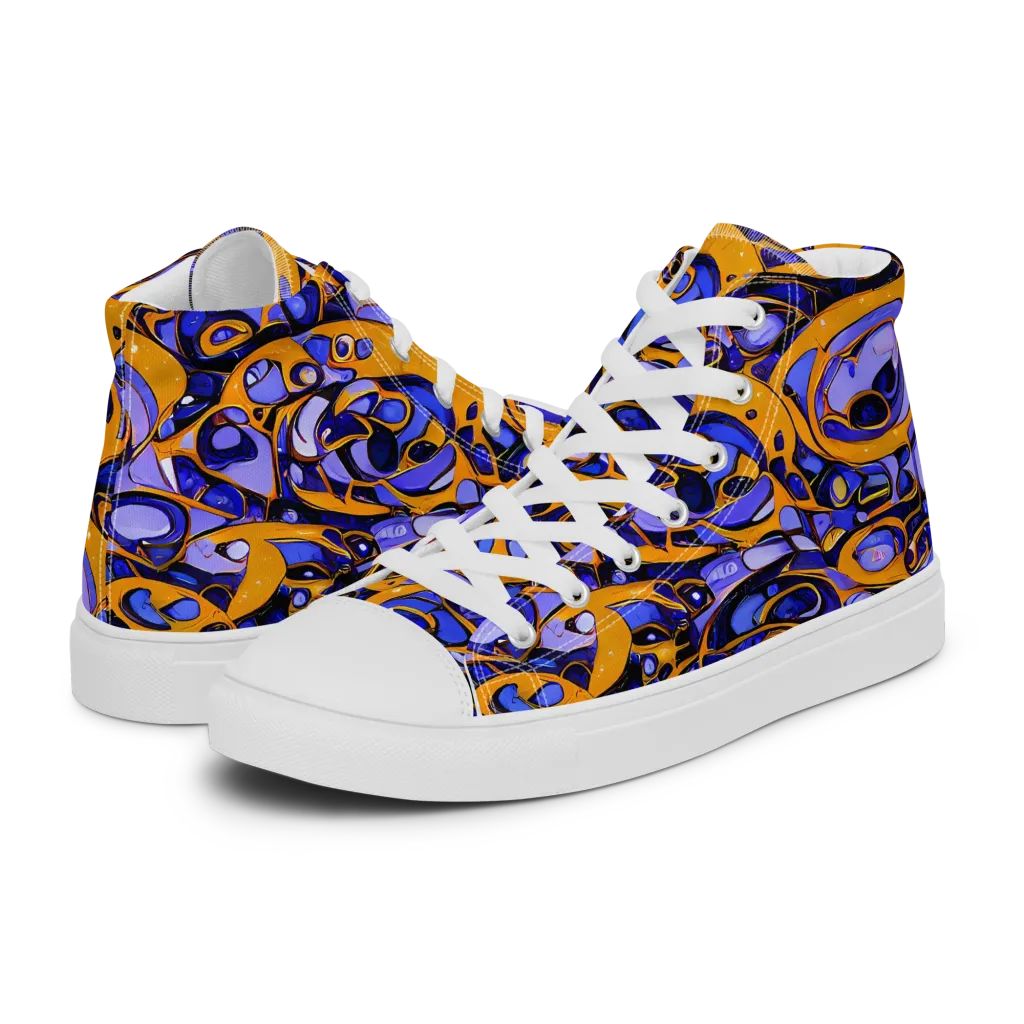 Psychedelic Alloy on Men's High Top Canvas Shoes — Left