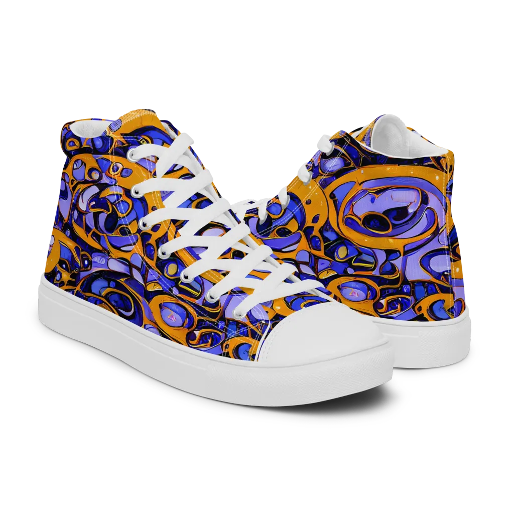 Psychedelic Alloy on Men's High Top Canvas Shoes — Right