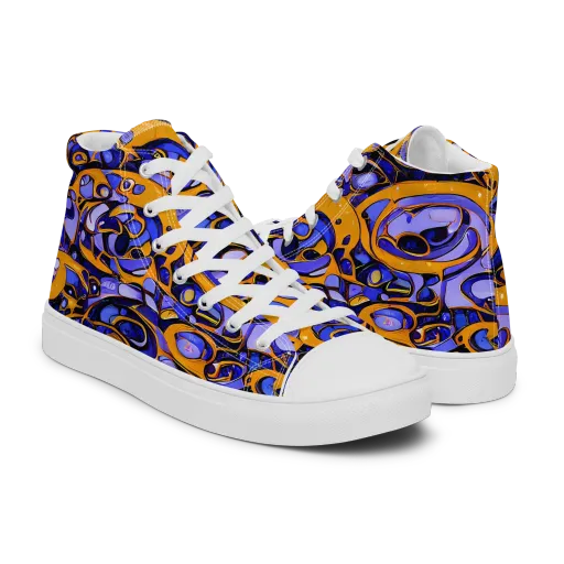 Psychedelic Alloy on a Men's High Top Canvas Shoes