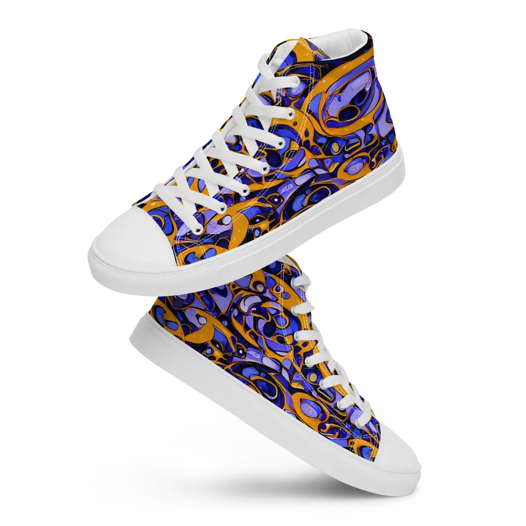 Psychedelic Alloy on Men's High Top Canvas Shoes — Front
