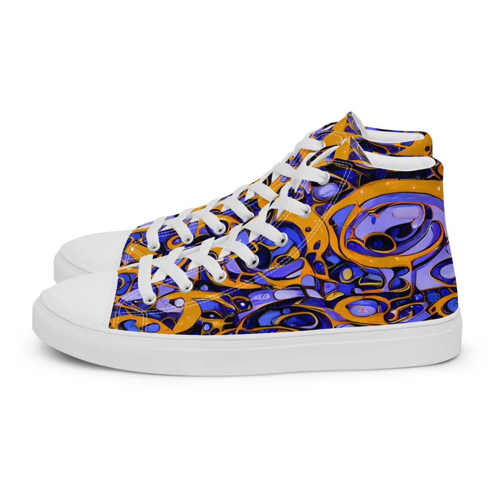 Psychedelic Alloy on Women's High Top Canvas Shoes — Left