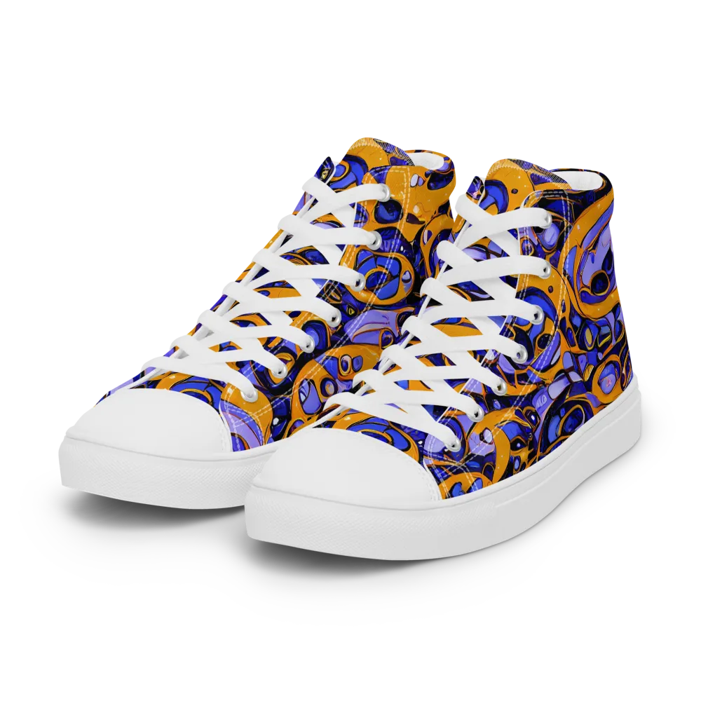 Psychedelic Alloy on Women's High Top Canvas Shoes — Left Front