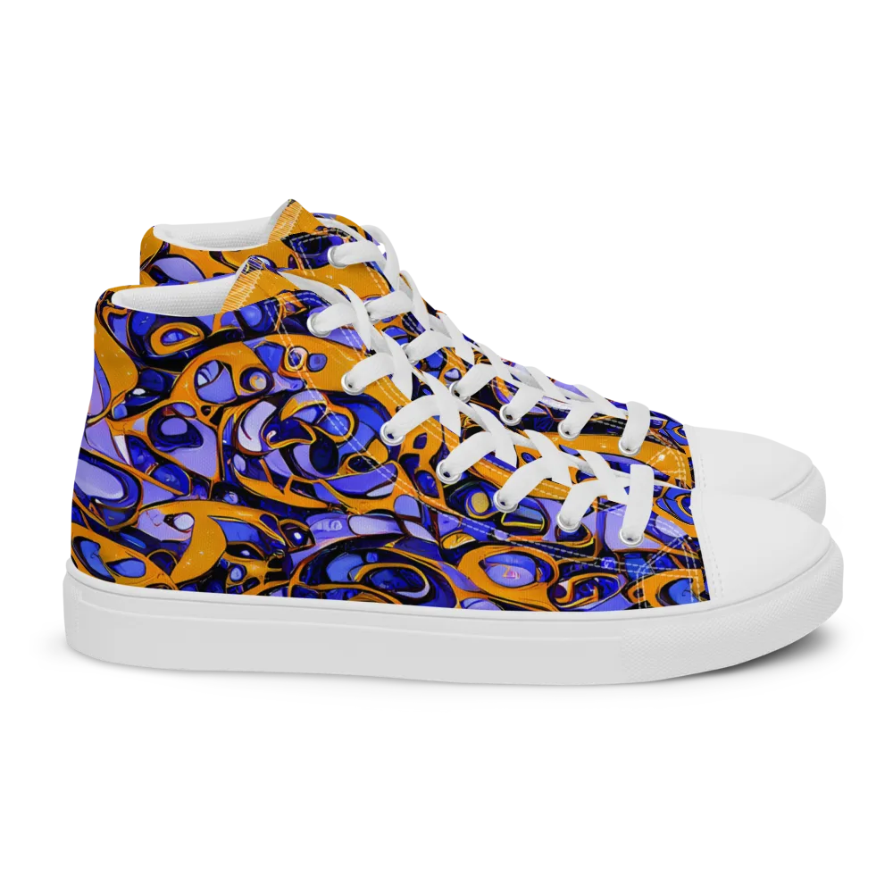 Psychedelic Alloy on Women's High Top Canvas Shoes — Right