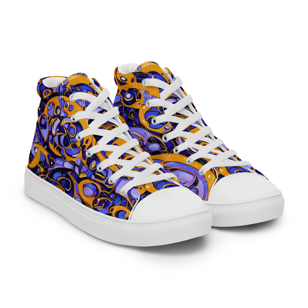 Psychedelic Alloy on Women's High Top Canvas Shoes — Right Front