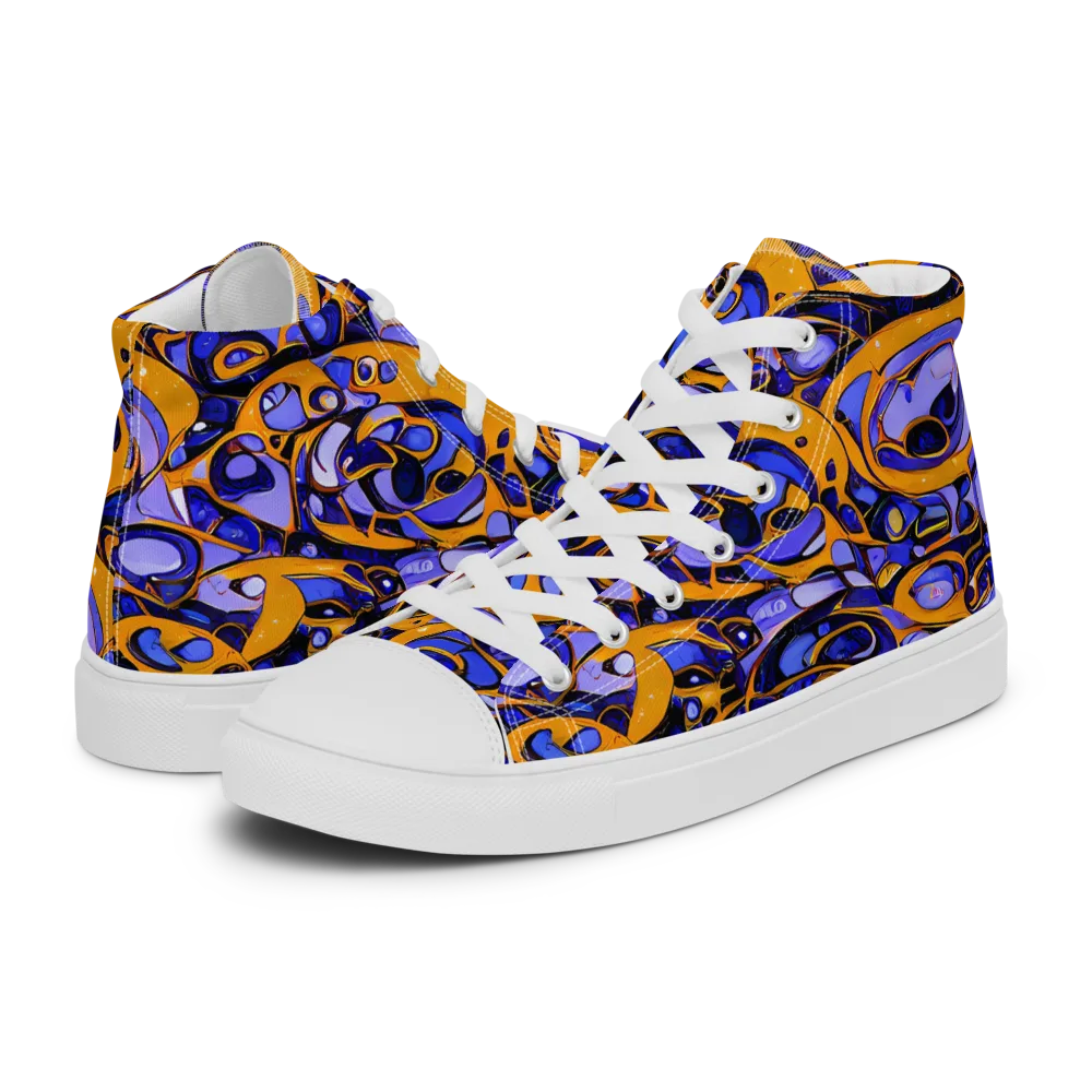 Psychedelic Alloy on Women's High Top Canvas Shoes — Left