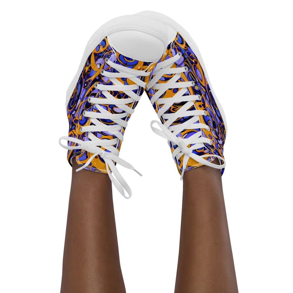 Psychedelic Alloy on Women's High Top Canvas Shoes — Front