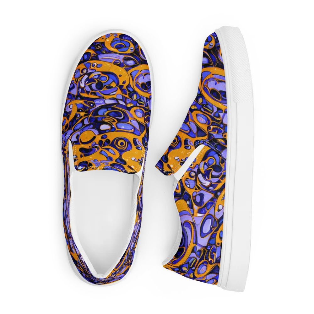 Psychedelic Alloy on Men's Slip-On Canvas Shoes — Front