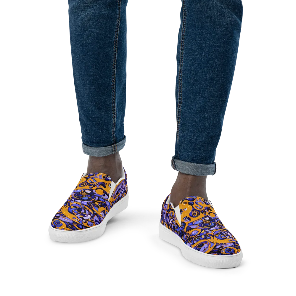 Psychedelic Alloy on Men's Slip-On Canvas Shoes — Front