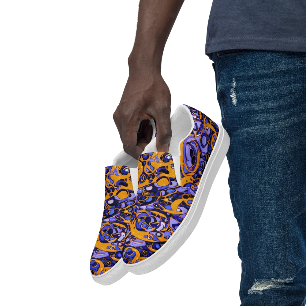 Psychedelic Alloy on Men's Slip-On Canvas Shoes — Left Front