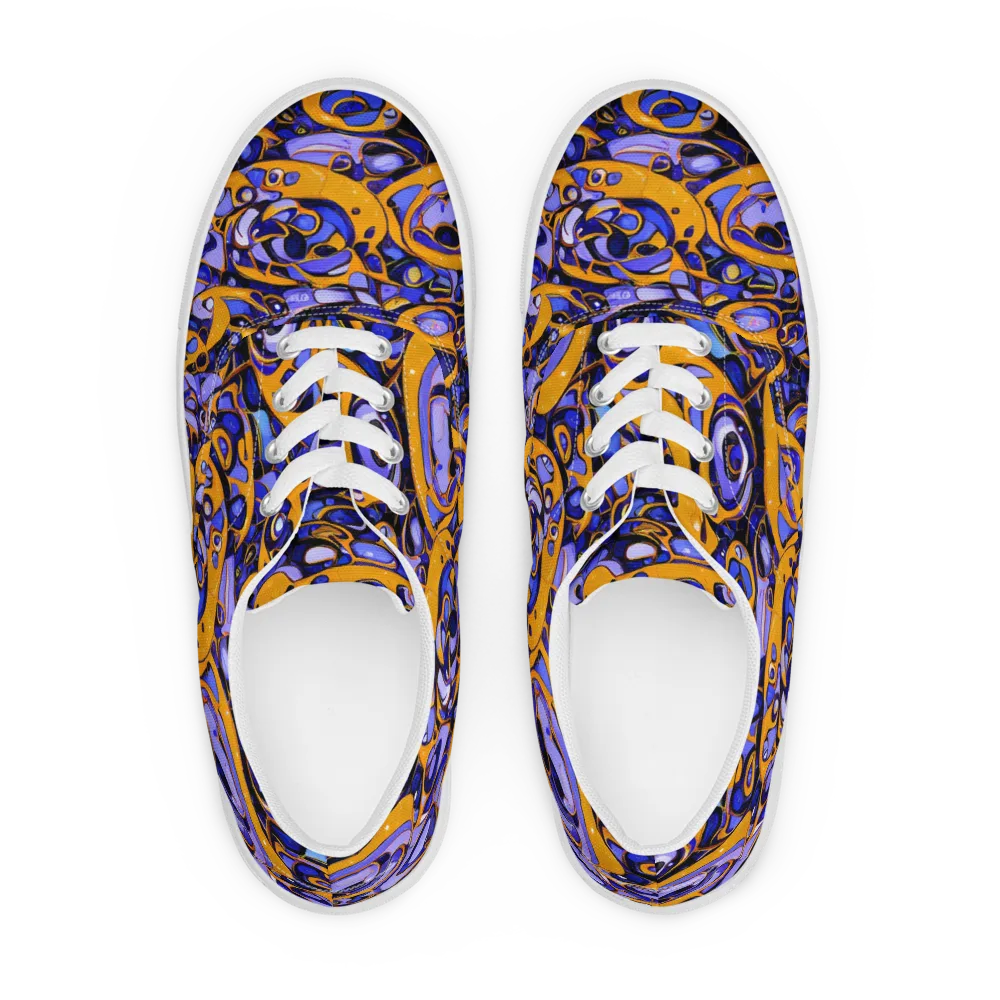 Psychedelic Alloy on Men's Lace-Up Canvas Shoes — Front