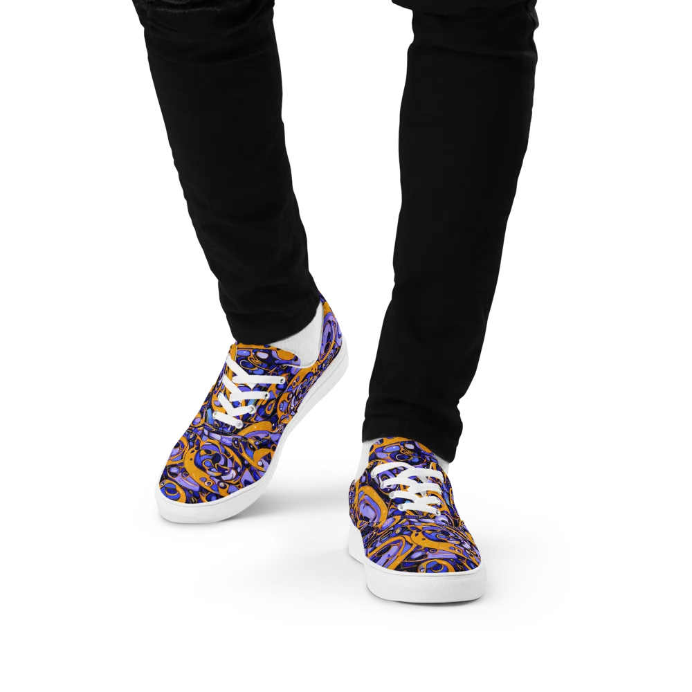 Psychedelic Alloy on Men's Lace-Up Canvas Shoes — Front