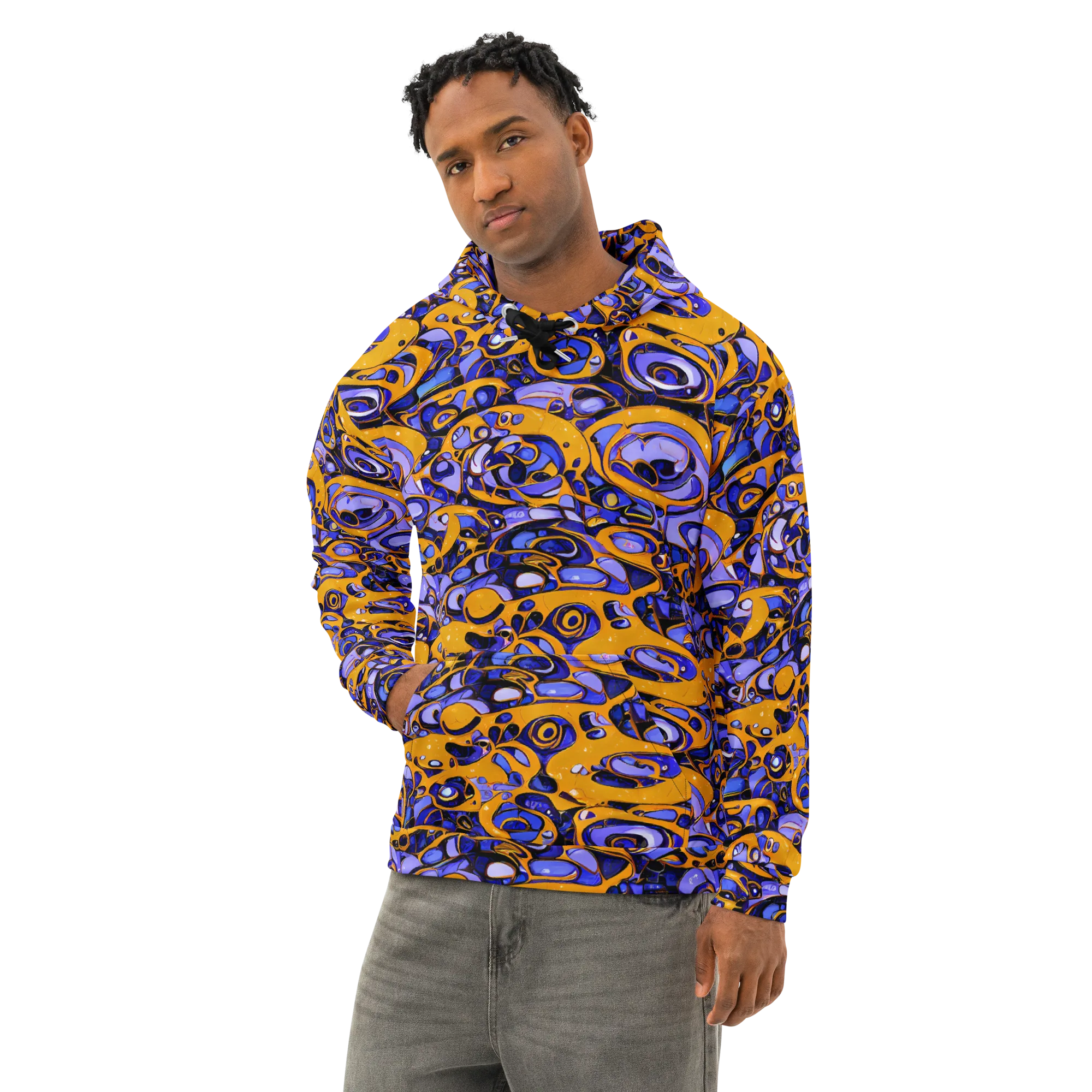 Psychedelic Alloy on Cotton Hoodie — Left Front