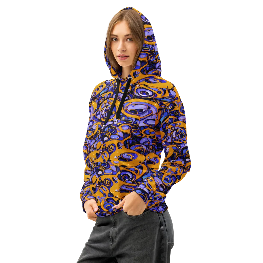 Psychedelic Alloy on Cotton Hoodie — Left Front