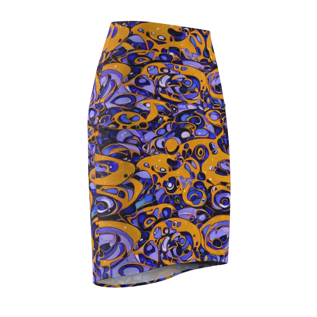 Psychedelic Alloy on Pencil Skirt — Front Side