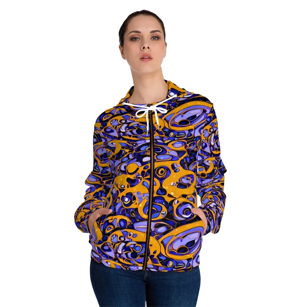 Psychedelic Alloy on Women's Full-Zip Hoodie — Front On Person