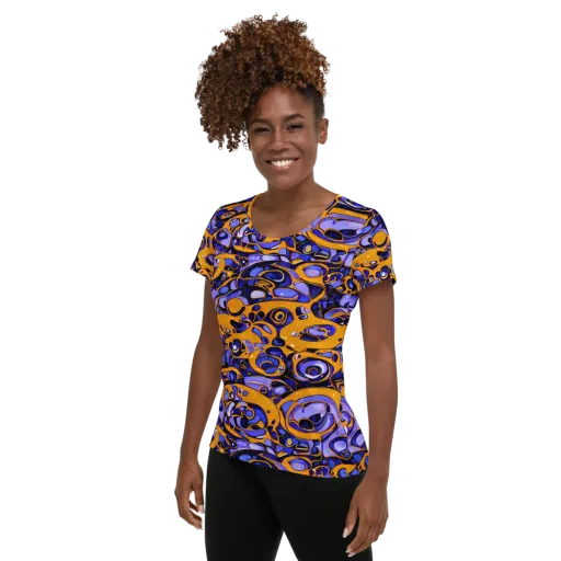 Psychedelic Alloy on a Women's Athletic T-Shirt