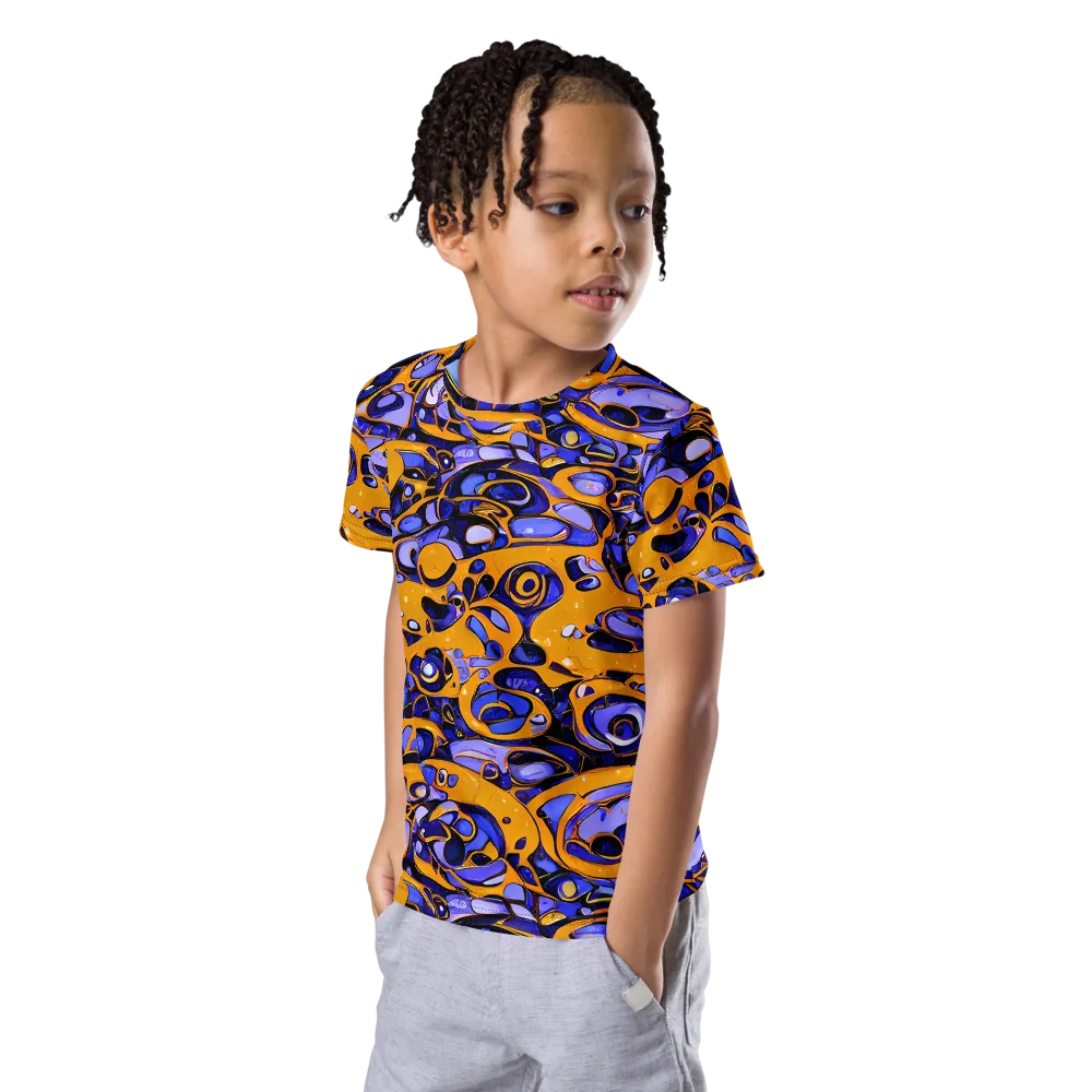 Psychedelic Alloy on Kids Crew Neck T-Shirt — Left Front