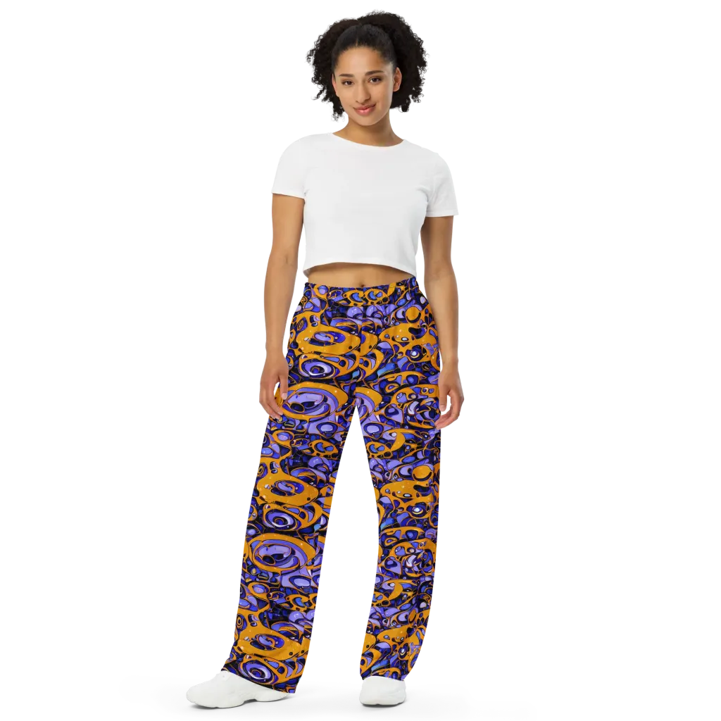 Psychedelic Alloy on Wide-Leg Pants — Front