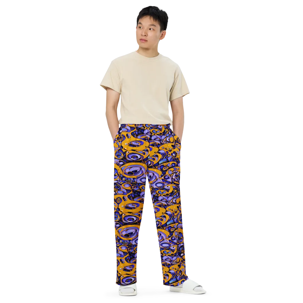 Psychedelic Alloy on Wide-Leg Pants — Front