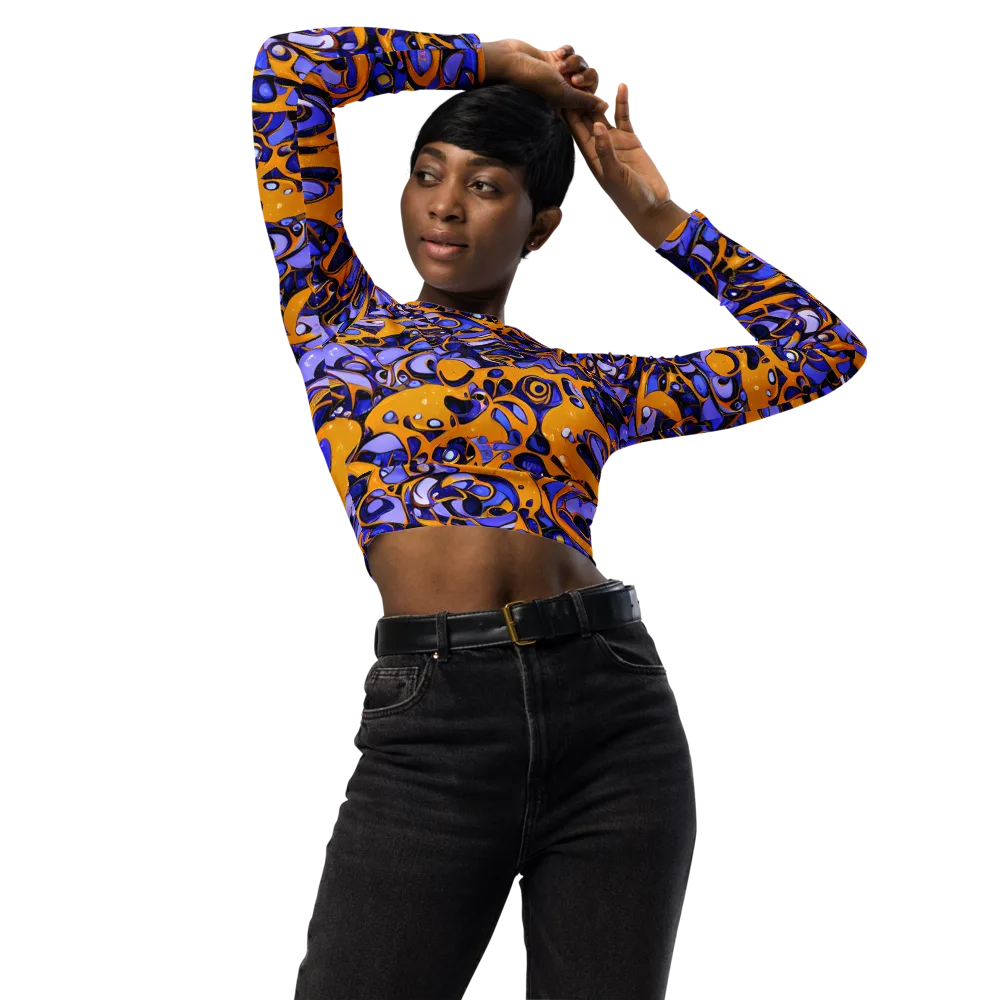 Psychedelic Alloy on Long Sleeve Crop Top — Front