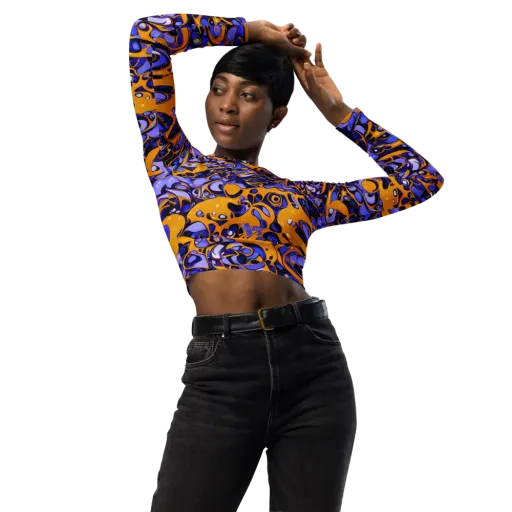 Psychedelic Alloy on a Long Sleeve Crop Top