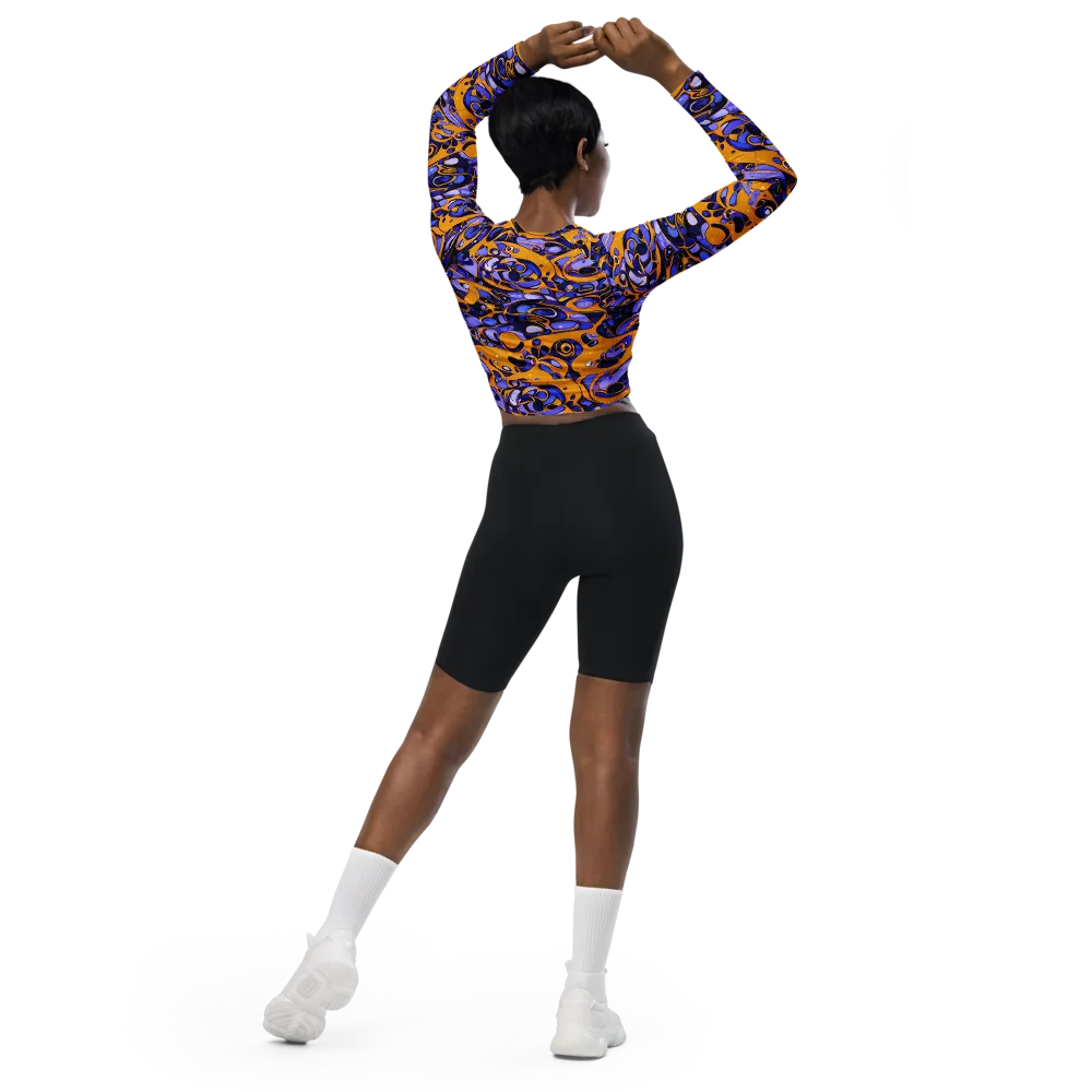 Psychedelic Alloy on Long Sleeve Crop Top — Back