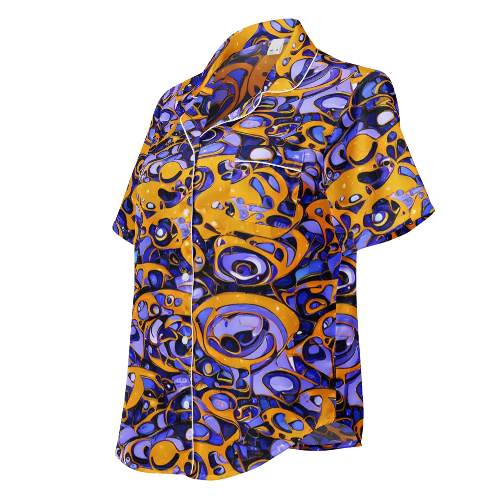 Psychedelic Alloy on Women's Short Sleeve Pajama Top — Left Front