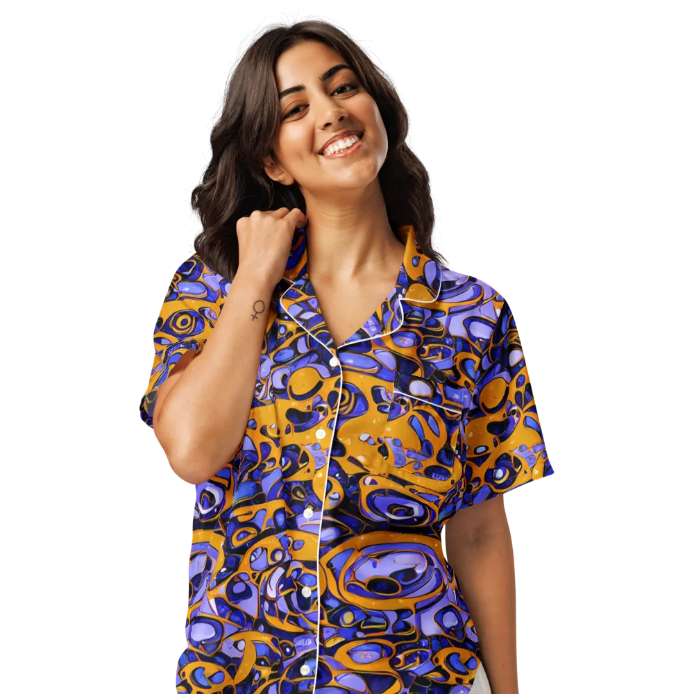 Psychedelic Alloy on Women's Short Sleeve Pajama Top — Front