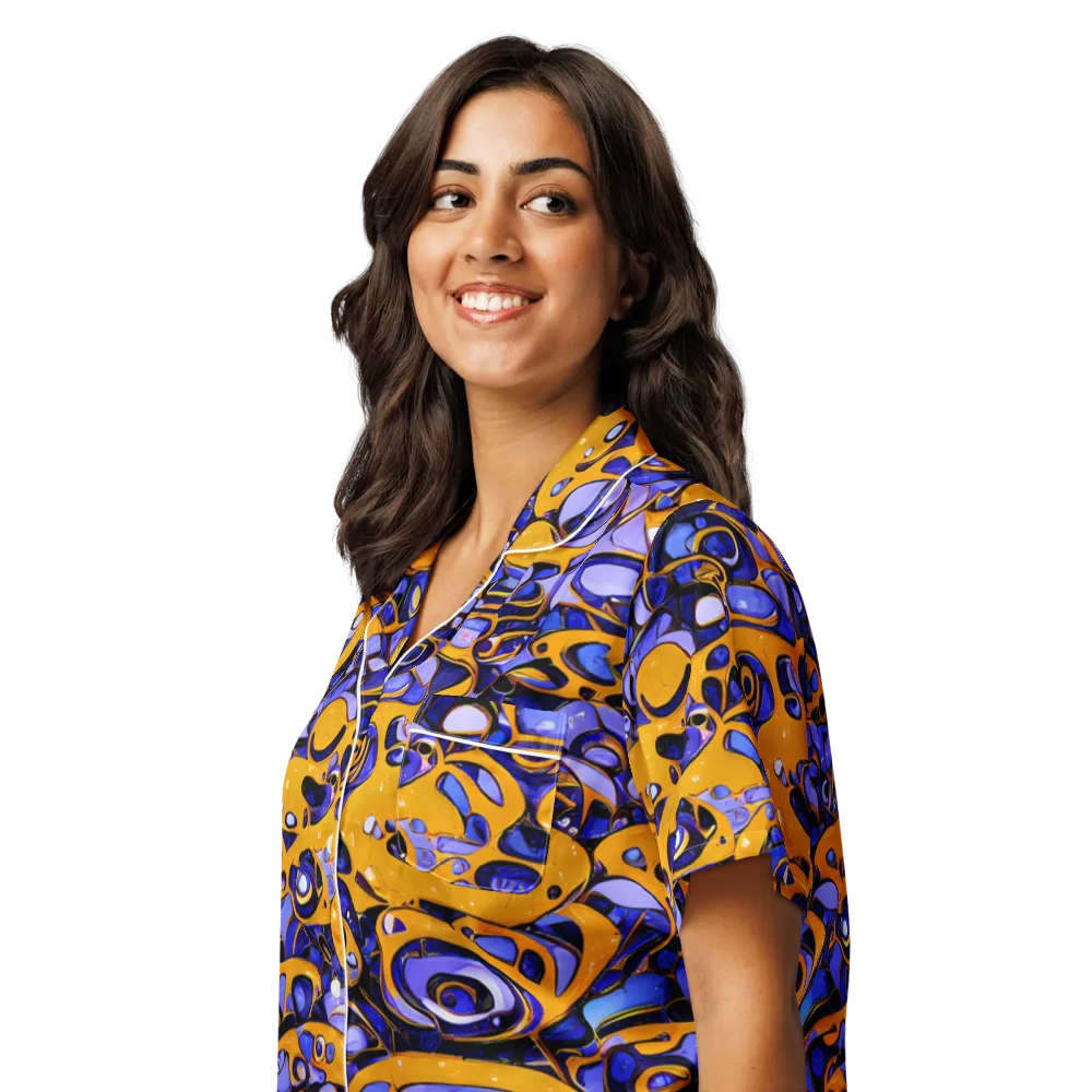 Psychedelic Alloy on Women's Short Sleeve Pajama Top — Left Front