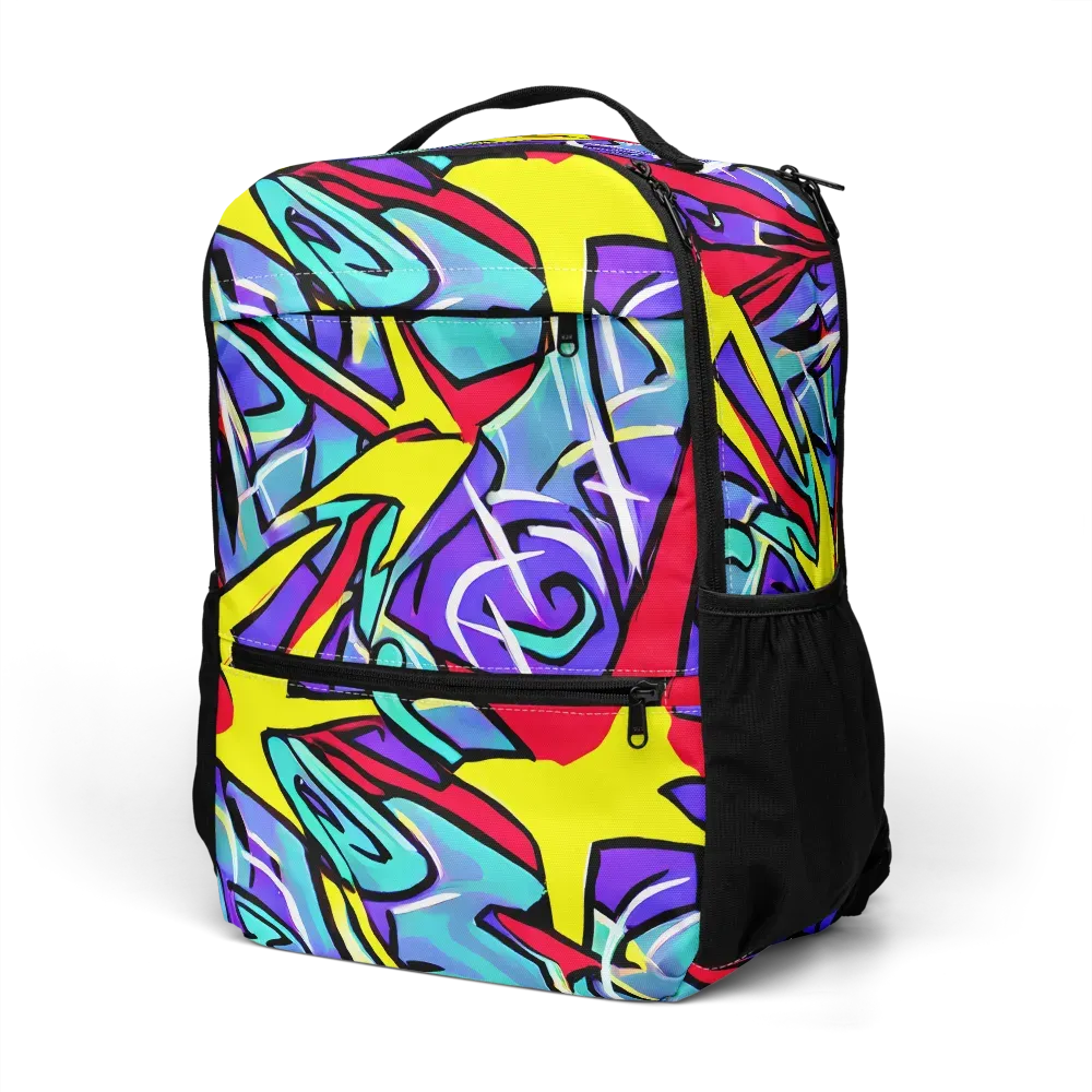 Neon Turbulence on Utility Backpack — Left Front