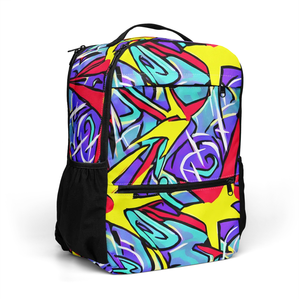 Neon Turbulence on Utility Backpack — Right Front