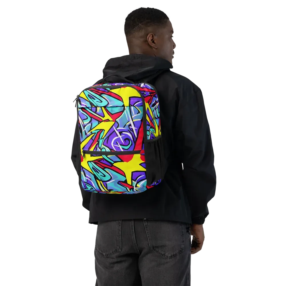 Neon Turbulence on Utility Backpack — Back